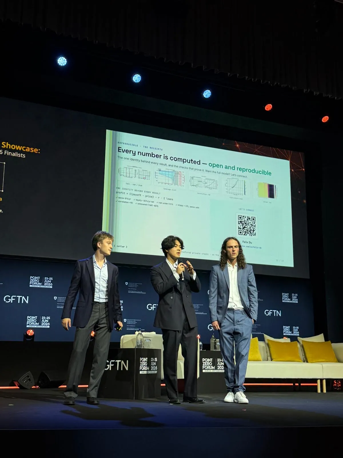 Felix Du presenting Zetlar at the Point Zero Forum showcase in Zürich